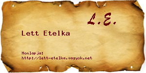 Lett Etelka névjegykártya